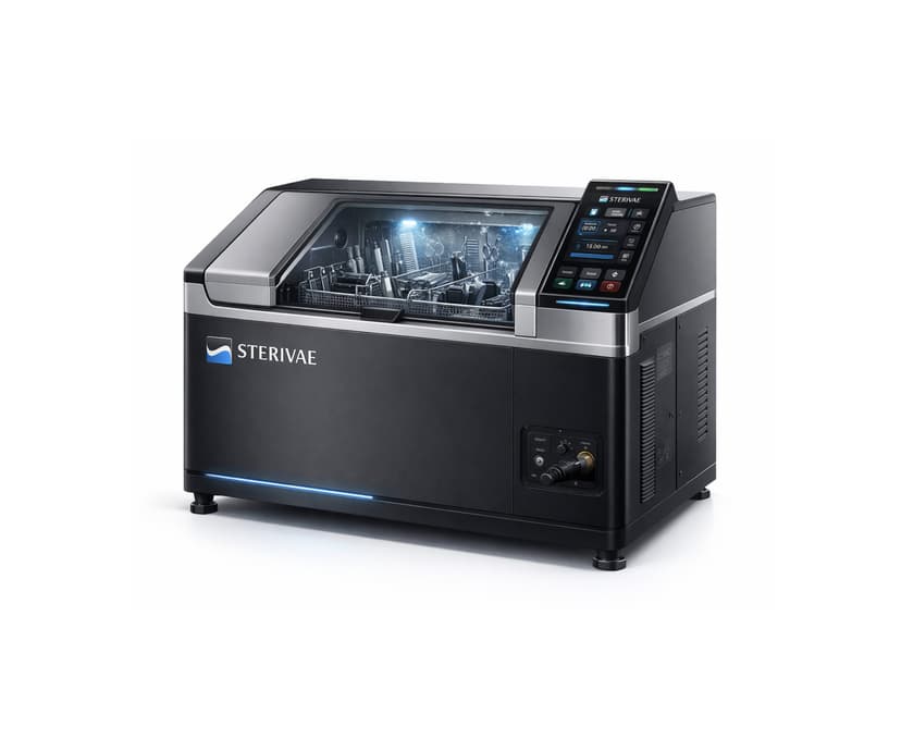 STERIVAE countertop device – automated wash and disinfect cycle for barber and cosmetology implements